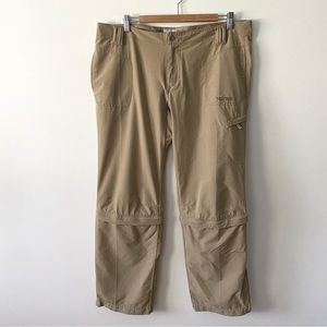 Marmot tan beige convertible hiking pants shorts zip off size 14 womens